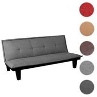 HWC Mendler 3er-Sofa mit Schlaffunktion, Textil grau