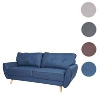 HWC Mendler 3er-Sofa mit Schlaffunktion blau