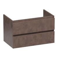 Saniclass Solution Wastafelonderkast - 80x46x50cm - 2 softclose greeploze lades - 1 sifonuitsparing - MFC - Rusty OK-SL80RU