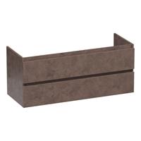 Saniclass Solution Wastafelonderkast - 120x46x50cm - 2 softclose greeploze lades - 2 sifonuitsparing - MFC - Rusty OK-SL120-2RU