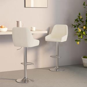 VIDAXL Barhocker 2 Stk. Creme Stoff