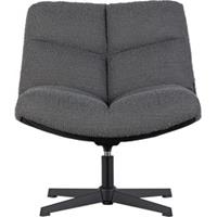 WOOOD Exclusive Vinny Draaifauteuil - Bouclé - Antraciet - 80x75x75