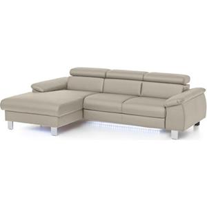 Cotta Ecksofa Komaris, mit Kopf- bzw. Rückenverstellung, wahlweise mit Bettfunktion, Bettkasten und RGB-LED-Beleuchtung