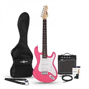 Gear4Music 3/4 LA Elektrische gitaar + Versterkerpakket Roze