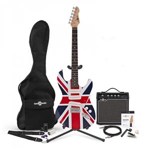 Gear4Music LA Elektrische Gitaar van  Union Jack + Compleet Pakket