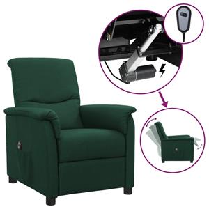 vidaXL Elektrischer Sessel Verstellbar Dunkelgrün Stoff 