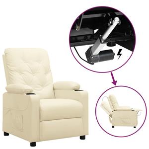 VidaXL Sta-opstoel Verstelbaar Kunstleer Crèmekleurig