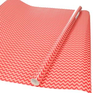 4x rollen Inpakpapier/cadeaupapier rood/roze golfjes print 200 x 70 cm -