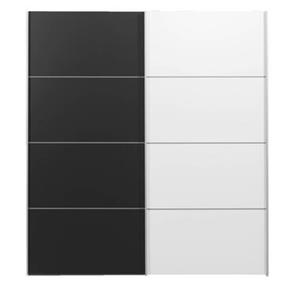 Leen Bakker Schuifdeurkast Verona zwart - zwart/wit - 200x182x64 cm
