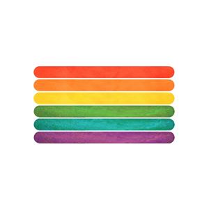 Henbrandt Houten knutselstokjes/ijsstokjes 2x50 stuks regenboog kleurenmix 11 cm -