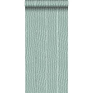 Esta Home ESTAhome behang visgraat-motief vergrijsd mintgroen - 139108 - 0,53 x