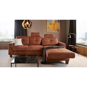 Places of Style Ecksofa "Casoria", Recamiere wahlweise mit elektrischer Relaxfunktion, 2-Sitzer-Element optional mit Vorziehsitz und Bettkasten, Bezug mit Kreuznaht, inkl. Federkern-Polsterung