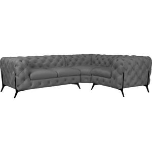 Leonique Chesterfield-Sofa "Amaury", moderne Chersterfield-Optik, Breite 262 cm, Fußfarbe wählbar