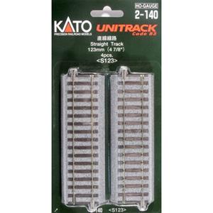 KATO H0  Unitrack 2-140 Rechte rails 123 mm 4 stuk(s)