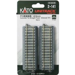 KATO H0  Unitrack 2-141 Rechte rails 123 mm 4 stuk(s)