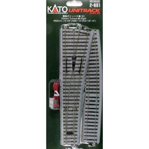 H0 Kato Unitrack 2-861 Wissel, Rechts 492 mm 1 stuk(s)