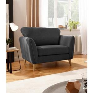 Home affaire Fauteuil Marseille in scandinavische stijl, in 3 stofkwaliteiten, met houten poten