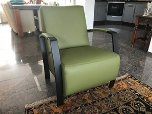 ShopX Leren fauteuil glory 219 groen, groen leer, groene stoel