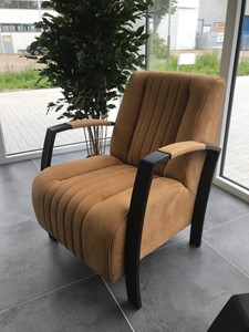 ShopX Leren fauteuil glamour 300 bruin, bruin leer, bruine stoel