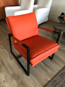 ShopX Leren fauteuil secret 68 oranje, oranje leer, oranje stoel