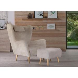 Home affaire Fauteuil Telford naar keuze met en zonder hocker, in 4 stofkwaliteiten, overtrekstof ook in luxe-microvezel in imitatiebont-look