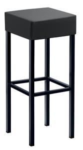 24Designs Barkruk Russel - Zithoogte 80 Cm - Zwart Kunstleer - Zwart Onderstel