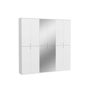 Hioshop ProjektX kledingkast 12 deuren wit, spiegel.