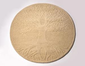 LivingDesigns Handgetufteter Teppich, Lebensbaum in Natur Ø 200 cm natur