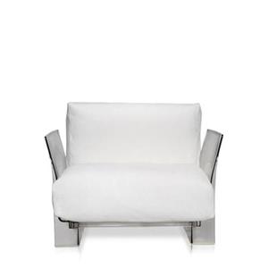 Kartell Pop Trevira™ Sessel/Sofa  Gestellfarbe: transparent Farbe: weiss