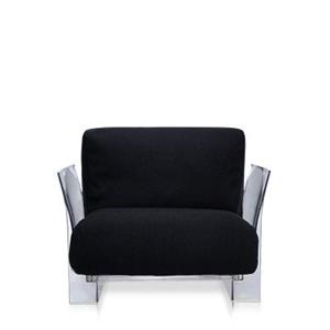 Kartell Pop Trevira™ Sessel/Sofa  Gestellfarbe: transparent Farbe: schwarz