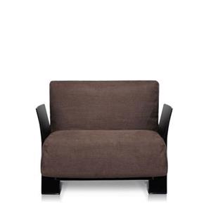 Kartell Pop Linen Sessel/Sofa  Gestellfarbe: schwarz Farbe: braun