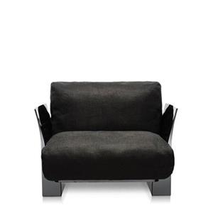 Kartell Pop Linen Sessel/Sofa  Gestellfarbe: schwarz Farbe: schwarz