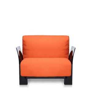 Kartell Pop Trevira™ Sessel/Sofa  Gestellfarbe: schwarz Farbe: orange