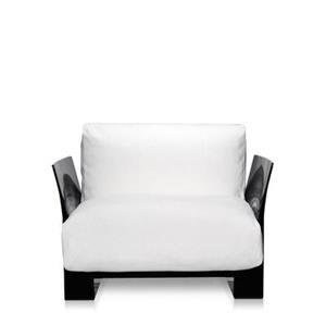Kartell Pop Trevira™ Sessel/Sofa  Gestellfarbe: schwarz Farbe: weiss