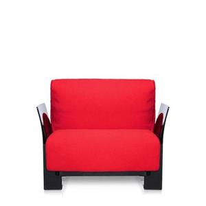 Kartell Pop Trevira™ Sessel/Sofa  Gestellfarbe: schwarz Farbe: rot