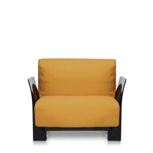 Kartell Pop Trevira™ Sessel/Sofa  Gestellfarbe: schwarz Farbe: senf