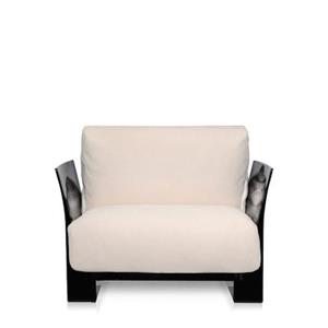 Kartell Pop Trevira™ Sessel/Sofa  Gestellfarbe: schwarz Farbe: sand
