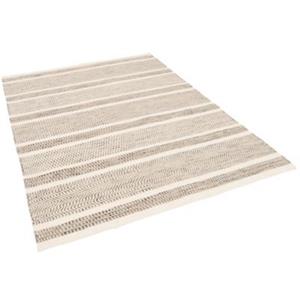 Pergamon Natur Teppich Wolle Rana  Streifen Teppiche grau/weiß Gr. 60 x 90