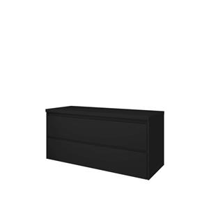 Proline Top wastafelonderkast Set 120x46x55.2cm onderkast symmetrisch Mat zwart en afdekplaat Mat zwart 1817276