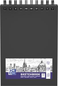 Oxford Skizzenbuch Spiralbindung, DIN A5, 50 Blatt, schwarz