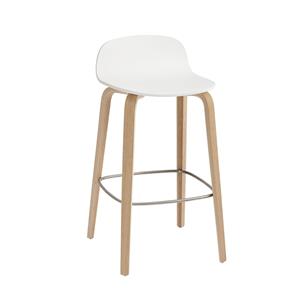 Muuto Visu Barkruk Low - Wit / Eiken