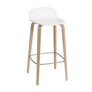 Muuto Visu Barkruk High - Wit / Eiken