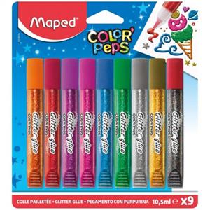 Maped Glitzerkleber COLOR, PEPS, 9 x 10,5 ml, Blisterkarte