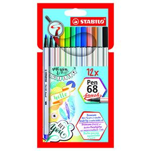 Coppens Stabilo Pen 68 brush viltstiften 12 stuks