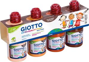 Giotto Extra Quality Skin Tones plakkaatverf, 250 ml, pak van 4 flesjes