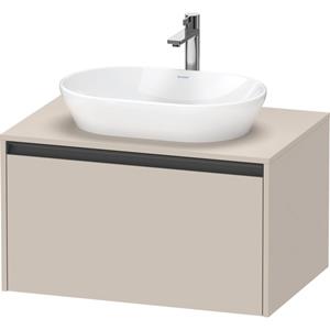 Duravit Ketho 2 wastafelonderbouwkast incl. consoleplaat met 1 lade 80x55x45.9cm met handgreep antraciet taupe mat K24885091910000