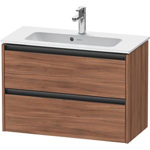 Duravit Ketho 2 wastafelonderbouwkast met 2 laden 81x39x54.9cm met grepen antraciet noten mat K25256079790000