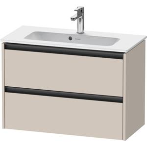 Duravit Ketho 2 wastafelonderbouwkast met 2 laden 81x39x54.9cm met grepen antraciet taupe mat K25256091910000