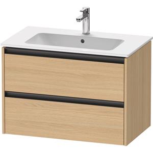 Duravit Ketho 2 wastafelonderbouwkast met 2 laden 81x48x55cm met grepen antraciet natuur eiken mat K25263030300000