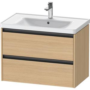 Duravit Ketho 2 wastafelonderbouwkast met 2 laden 78.4x45.5x54.9cm met grepen antraciet natuur eiken mat K25283030300000